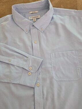 Coolibar UPF 50+ Casual Button Up Shirt Size XXL Light Blue Roll Tab Sleeve